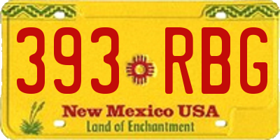 NM license plate 393RBG