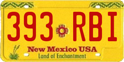 NM license plate 393RBI