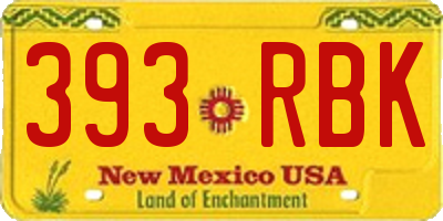 NM license plate 393RBK