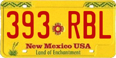 NM license plate 393RBL