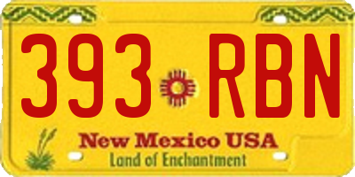 NM license plate 393RBN