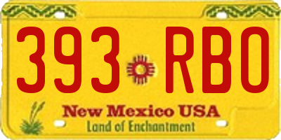 NM license plate 393RBO
