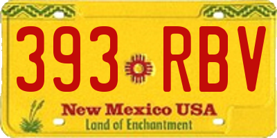 NM license plate 393RBV