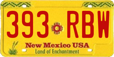 NM license plate 393RBW