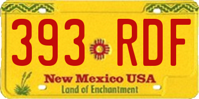 NM license plate 393RDF