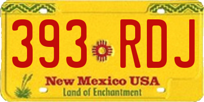 NM license plate 393RDJ