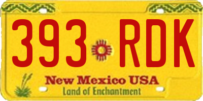 NM license plate 393RDK