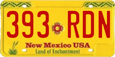 NM license plate 393RDN
