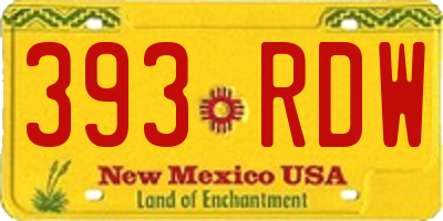 NM license plate 393RDW