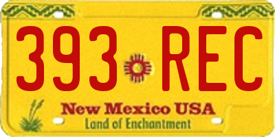 NM license plate 393REC