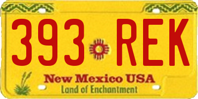 NM license plate 393REK
