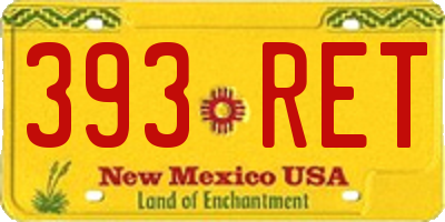 NM license plate 393RET