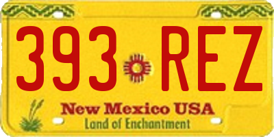 NM license plate 393REZ