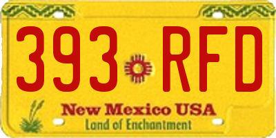 NM license plate 393RFD