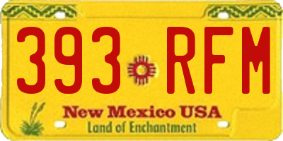 NM license plate 393RFM