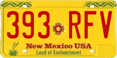 NM license plate 393RFV