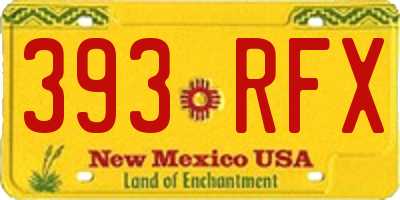 NM license plate 393RFX