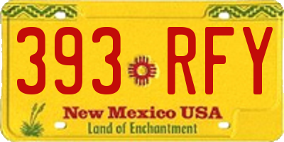 NM license plate 393RFY