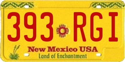 NM license plate 393RGI