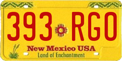 NM license plate 393RGO