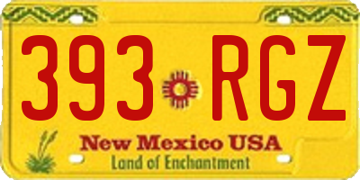 NM license plate 393RGZ