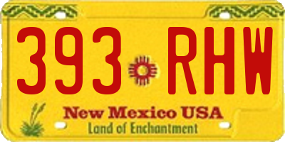NM license plate 393RHW