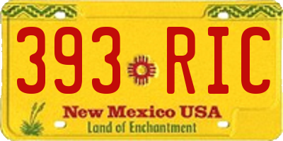 NM license plate 393RIC