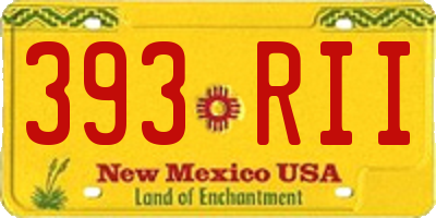 NM license plate 393RII