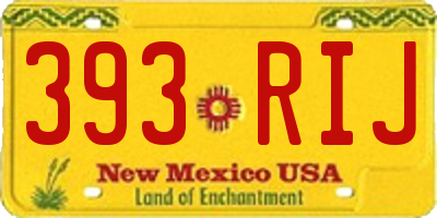NM license plate 393RIJ