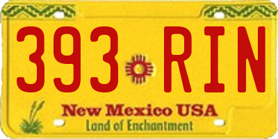 NM license plate 393RIN