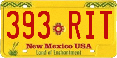 NM license plate 393RIT