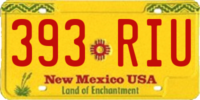 NM license plate 393RIU