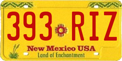 NM license plate 393RIZ