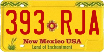 NM license plate 393RJA