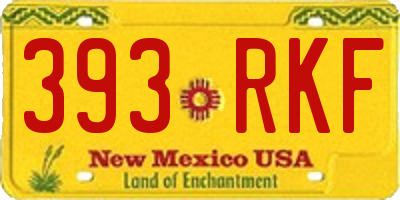NM license plate 393RKF