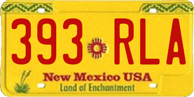 NM license plate 393RLA