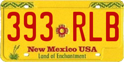 NM license plate 393RLB