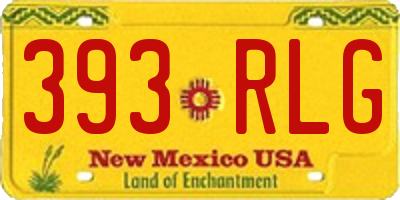 NM license plate 393RLG