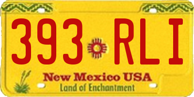 NM license plate 393RLI