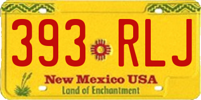 NM license plate 393RLJ