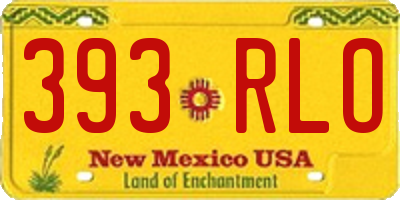 NM license plate 393RLO