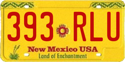 NM license plate 393RLU