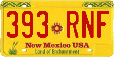 NM license plate 393RNF