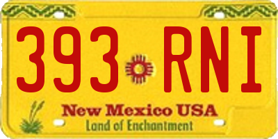 NM license plate 393RNI