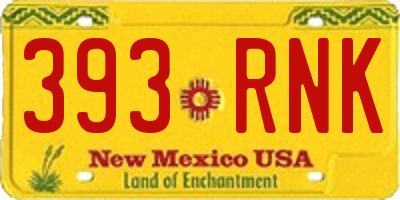 NM license plate 393RNK