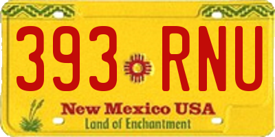 NM license plate 393RNU