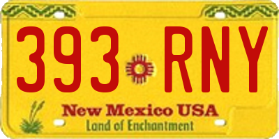 NM license plate 393RNY