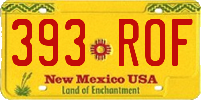 NM license plate 393ROF