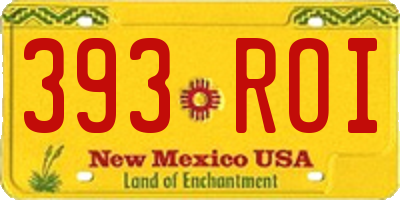 NM license plate 393ROI