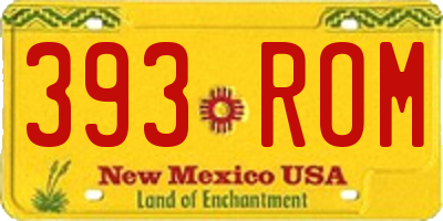NM license plate 393ROM